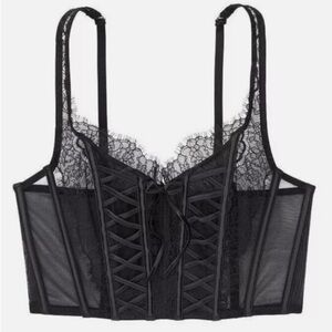Victoria's Secret Black Lace Corset Bralette